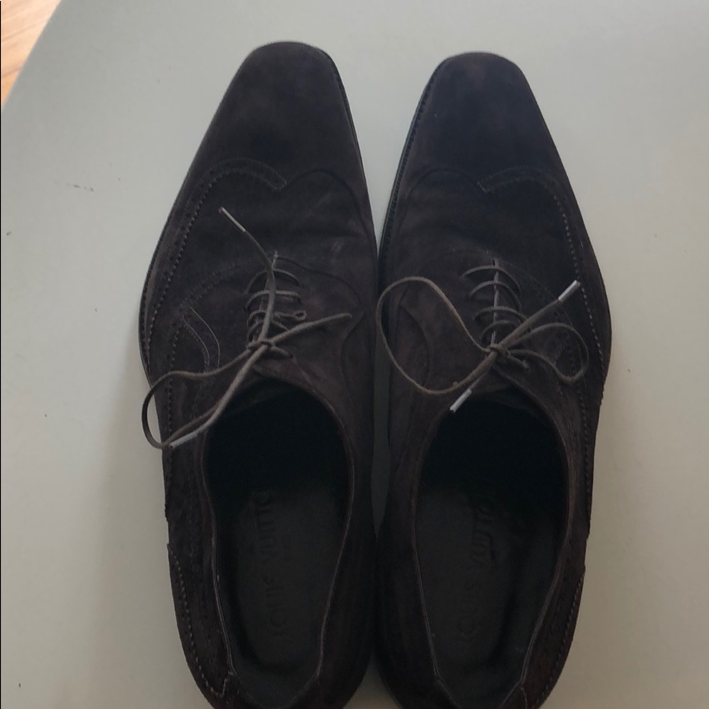 Louis Vuitton brown suede shoes